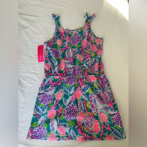 Lilly Pulitzer kids XL sundari romper NWT in “Maldives green turtle wave” print